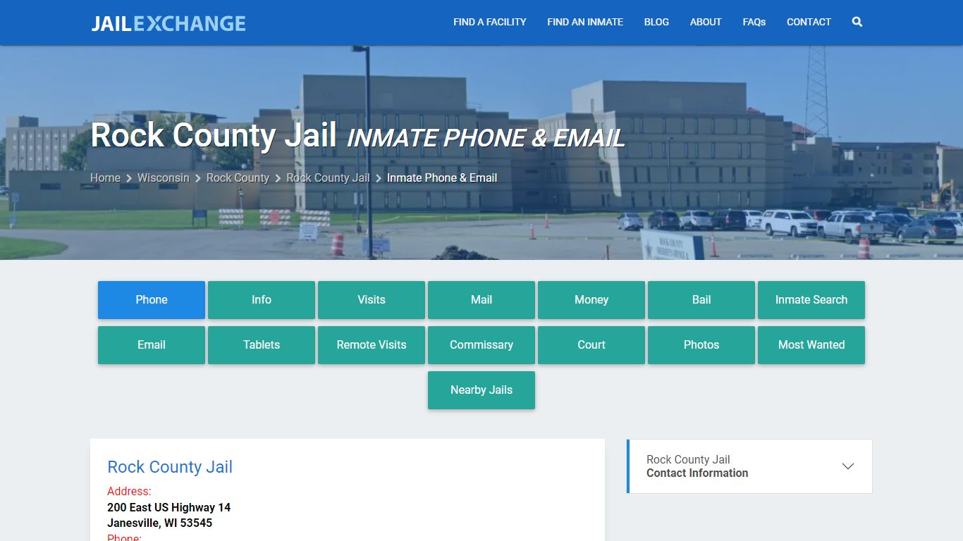 Inmate Phone - Rock County Jail, WI - Jail Exchange